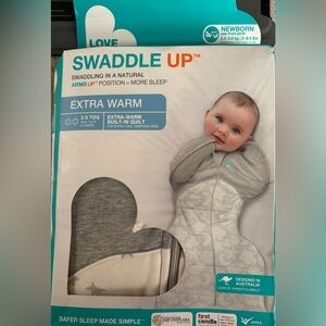 Love to Dream Extra Warm Gray & White Swaddle Up Sleep Sack